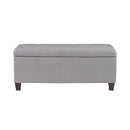 Linon Carmen Shoe Storage Ottoman, Grey, 20" x 48" x 20",