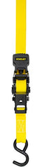 Stanley S10002 Black/Yellow 1" x 10' Ratchet Tie Down Straps - Light Cargo Hauling (1,500 lbs Break Strength), 2 Pack