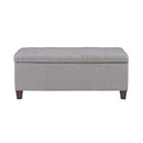 Linon Carmen Shoe Storage Ottoman, Grey, 20" x 48" x 20",