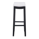 Linon , 30-Inch, White Claridge Patches Bar Stool Chair, 32'' x 18.75'' x 13.25'', Black