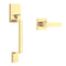 Zciuyo Front Door Handle - Entry Door Lock Handle Set for Left or Right Handed Doors, Reversible Interior Exterior Single Cylinder Lower Half Adjustable Lever Bright Brass Non-Locking Gold