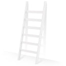 ZHOMUD Blanket Ladder, 6 Tier Blanket Holder, 68.9 Inch Tall Blanket Rack, Ladder Shelf Against The Wall, Rustic Bamboo Quilt Rack Stand for Bathroom, Living Room, Bedroom, Balcony, White