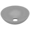 'vidaXL Ceramic Bathroom Sink - Light Grey, Round Shaped Above Counter Mount Basin - Easy to Clean, Matt Surface Finish with 4.5 cm Drainage Hole