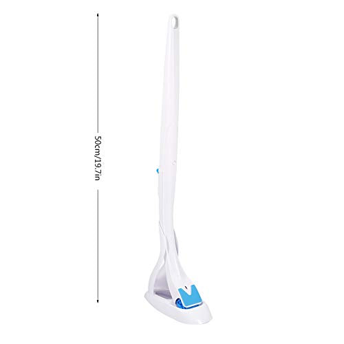 Toilet Brush with 1 Bag Disposable Cleaning Pads, Long Handle Wall Toilet Bowl Clean System Replacement Wand Scrubber Starter Kit Replaceable Versatile Cleaner Bathroom Concentrated Detergent
