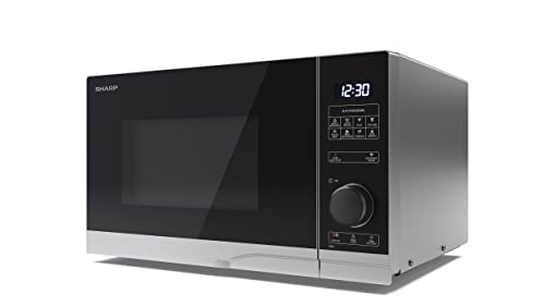 SHARP YC-PS254AE-S Microwave 900W 25L 10 Power Levels Eco Function Defrost Function Child Lock Silver/Black