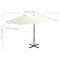 vidaXL Oversized Aluminium Pole Outdoor Parasol in Sand Beige, UV Protective and Anti-Fade Polyester Canopy with Crank Mechanism - 460x270 cm