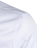ZEROYAA Mens Slim Fit Long Sleeve Tuxedo Dress Shirts/Prom Performing Shirts, Z54-white Black, X-Large