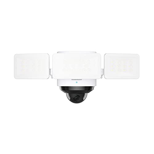 Eufy Security Floodlight Pro 2K, 360-Degree Pan and Tilt Coverage, 2K Full HD, Smart Lighting, Weatherproof, On-Device AI, No Monthly Fee White T8423C21