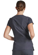 Dickies EDS Signature Scrubs for Women, Contemporary Fit V-Neck Womens Tops in Soft Brushed Poplin 85906, Pewter, Medium