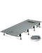 iClimb Super Easy Assemble Folding Cot Ultralight Compact Heavy Duty with Carry Bag for Adults Camping Backpacking (Grey)