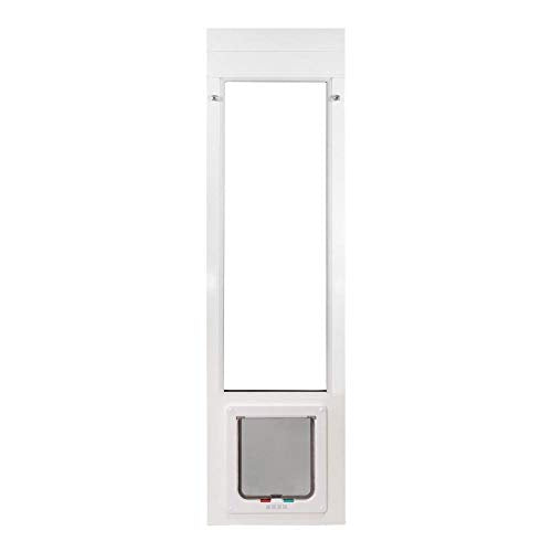 Whiskers and Windows Cat Door for Horizontal Sliding Windows, Large Cat Flap, Fits Windows 34"-37" h, White