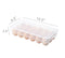 ZHENFAN Clear Plastic Egg Holder for Refrigerator, Stackable Egg Storage Trays With Lid & Handles, Plastic Egg Box Carrier 4 Pack, BPA-Free Egg Storage Container for 18 Eggs