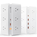 HEYMIX Tower Power Strip USB, USB C Powerboard Surge Protector 12-Outlet, 24W(Max) Power Board with 4-USB & 2 USB-C & 1.8M Extention Cord and Switch, 710J 2400W
