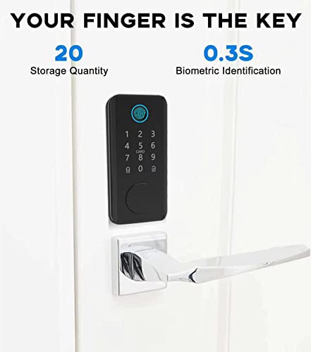 TEKXDD Smart Lock - 6 in 1 Touch with Bluetooth, Fingerprint Door Lock, Electronic Door Lock