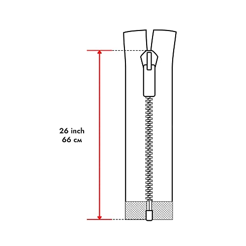 26 inch Metal Zipper White 26” Silver Brass Metal Heavy Duty Zippers Separating Sewing Zipper Craft Zippers Jacket Zipper