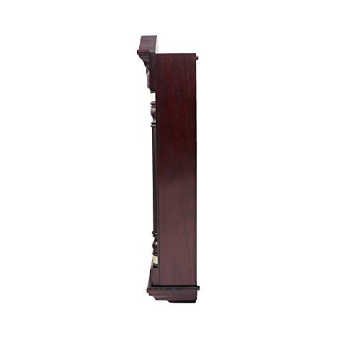 SEIKO Stately Dark Brown Solid Oak Case Wall Clock with Pendulum and Chime