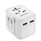 LENCENT Universal Travel Adaptor Plug with 2 USB Ports, International Power Adapter with UK/USA/EU/AUS Plug, Mini & Compact, All-in-One Worldwide Travel Charger for Over 200 Countries