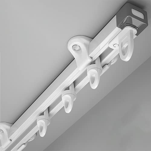 YXHOMME Ceiling Curtain Track, Telescopic Ceiling Mount Curtain Track System Adjustable Room Divider Track Set (2.8ft-5ft)