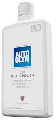 Autoglym Car Glass Polish, 500ml - Windscreen and Car Window Cleaner, Deep Cleaning Cream for Crystal Clear Vision Inside and Out