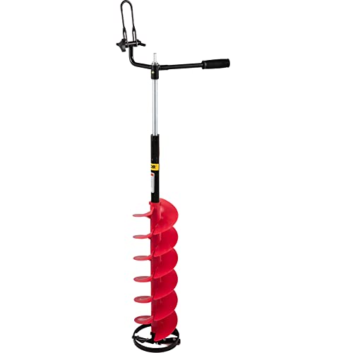 VEVOR Ice Drill Auger, 8'' Diameter Nylon Ice Auger, 41'' Length Ice Auger Bit, Auger Drill with 14'' Adjustable Extension Rod, Rubber Handle, Drill Adapter, Replaceable Auger Blade for Ice Fish