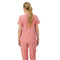 Hanes Women's Scrubs Healthcare Top, Moisture-Wicking Stretch Scrub Shirt, Ribbed Side Panels, Rose Ranch Pink, Small