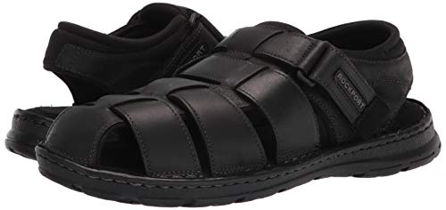 Rockport Men's Darwyn Fishermen Fisherman Sandal, Black Lea Ii, 14 Wide