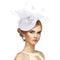 Zinniday Feathers Fascinators Tea Hats - Handmade Women Ladies 20s 50s Hat Acessories with Flower Tea Party Hats, White, Medium-Large