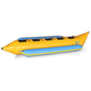5 Person Recreational Inflatable Banana Boat with Storage Bag, Foot Pump, and Repair Kit, with Reinforced Seats and Foot Areas