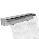 vidaXL Rectangular Waterfall Pool Fountain, Stainless Steel, Easy to Install, 60cm Width, Perfect for Ponds or Pools