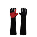 Animal Handling Gloves Bite Proof Double Leather Reinforced Padding Dog,Cat Scratch,Bird Handling Falconry Gloves Grabbing Reptile Squirrel Snake Bite 60CM Comfort and Extra Heat Protection. (Black)