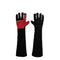 Animal Handling Gloves Bite Proof Double Leather Reinforced Padding Dog,Cat Scratch,Bird Handling Falconry Gloves Grabbing Reptile Squirrel Snake Bite 60CM Comfort and Extra Heat Protection. (Black)