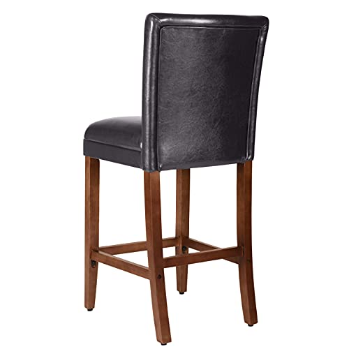 70cm Luxury Brown Faux Leather Barstool