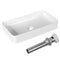 Costway 62 x 35 cm Bathroom Vessel Sink, Porcelain Bathroom Bowl Basin, White Porcelain Ceramic Basin Vessel Vanity Sink Art Basin, w/Pop-up Drain, Ideal for Home, Restaurant and Hotel, Rectangle