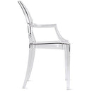 2xhome – Modern Ghost Chair Armchair with Arm Transparent Polycarbonate Plastic (Clear)