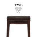 (brown) - Linon Claridge Patches Bar Stool, 80cm , Brown