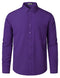 ZEROYAA Men's Regular Fit Dress Shirt Solid Wrinkle-Free Long Sleeve Casual Business Button Up Shirts with Pocket, Purple, X-Large