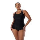 Speedo Women's Plus-Size Powerflex Conservative Ultraback One-Piece Swimsuit, Black, 24