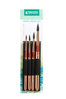 Princeton Neptune Fine Art Watercolours Brushes Pro Set, Synthetic Squirrel, 4 Piece Travel Brush Set, Short Handle, Ideal for Professionals & Students