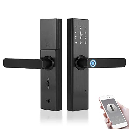 Fingerprint Smart Lock, WiFi Electronic Door Lock, Touchscreen Smart Door Lock with Password | IC Card | Tuya Smart Door Lock with Mechanical Key