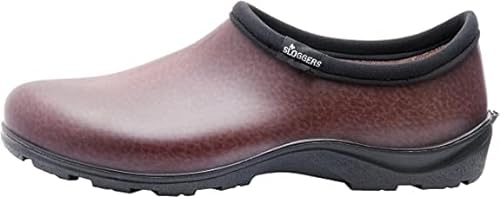 Sloggers Original Waterproof Work Shoe for Men – Outdoor Slip-On Rain and Durable Garden Footwear Made in The USA with Premium Comfort Support Insole, Leather Print Brown - Size 11