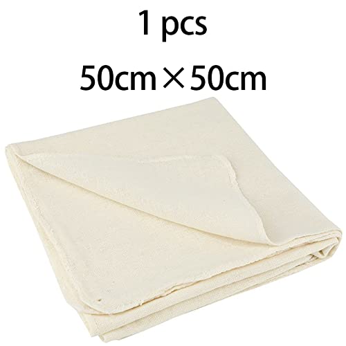 1 Piece 50 x 50 cm Cheese Cloth Fine Woven Density Pure Cotton Cheese Cloth Filter Cloth Reusable Washable Straining Cloth for Cheese Jam Nut Milk Soup Fruit Juice Yoghurt Tofu Butter