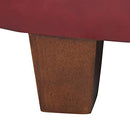 HomePop Round Leatherette Storage Ottoman with Lid, Cinnamon Red Large