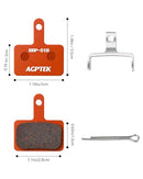 AGPTEK Bike Brake Pads, High-Performance Brake Pads, Disc Brake Pads & Spring (Semi-Metallic) for Mountain Bike Disc Brakes, Bike Pads Compatible with TRP Tektro Shimano Deore Br (Orange)