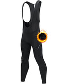 qualidyne Men's Cycling Bib Tights 3D Padded Winter Thermal Cold Weather Bike Bib Pants Biking Bicycle Long Leggings