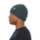 100% Merino Wool Ridge Cuff Beanie - Unisex Warm Winter Hat - Forest Green