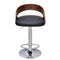 vidaXL Set of 2 Bent Wood Bar Stools - Resistant Faux Leather Upholstery - Height Adjustable - Rotatable - Dark Brown & Black