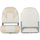 NORTHCAPTAIN S1 Deluxe High Back Folding Boat Seat,Stainless Steel Screws Included,Ivory/Beige(2 Seats)