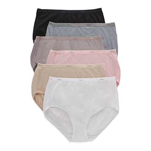 Hanes Women's 6 Pack Cotton Brief Neutrals, Assorted, Size 8