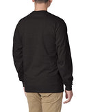 Hanes Men's Long Sleeve Beefy Henley Shirt - X-Large - Ebony