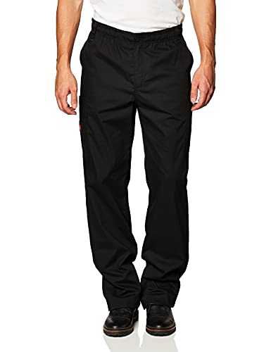 Dickies EDS Signature Men Scrubs Pant Zip Fly Pull-On 81006, Black, X-Large